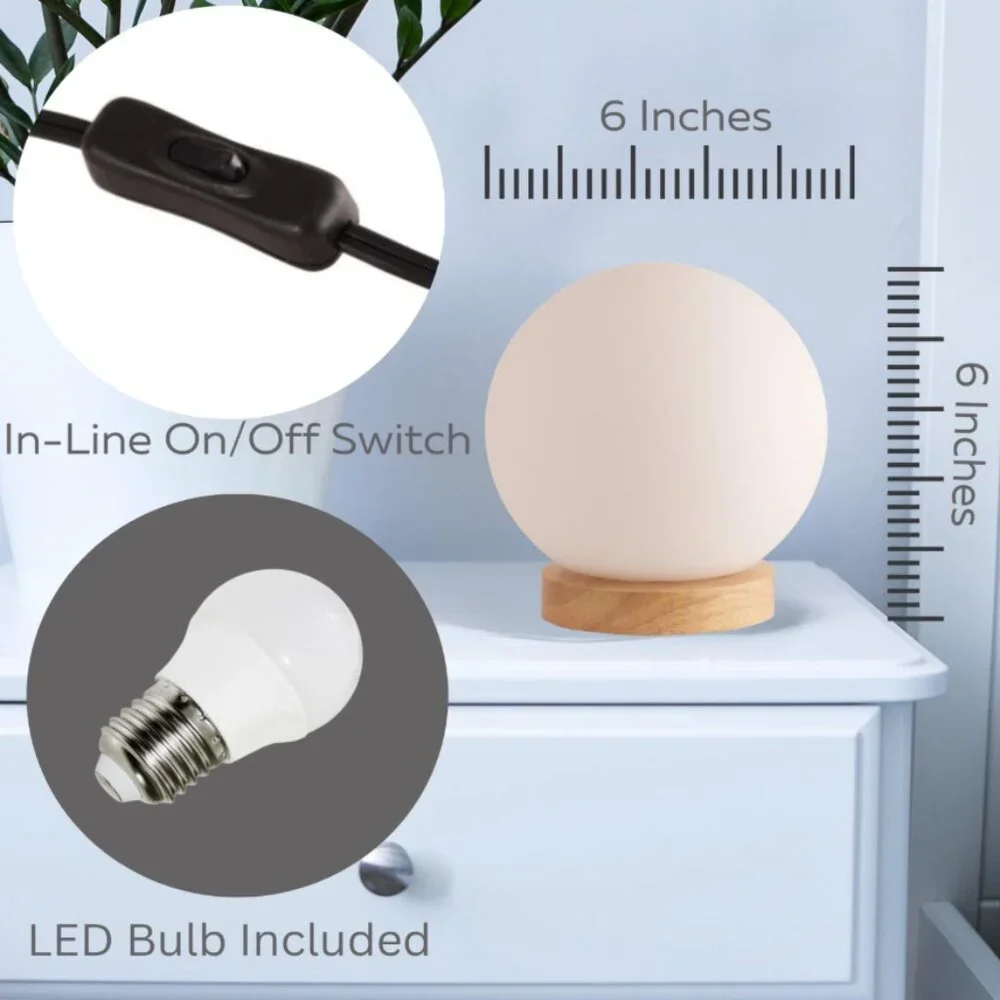 Glass Globe Light with LED Bulb - A